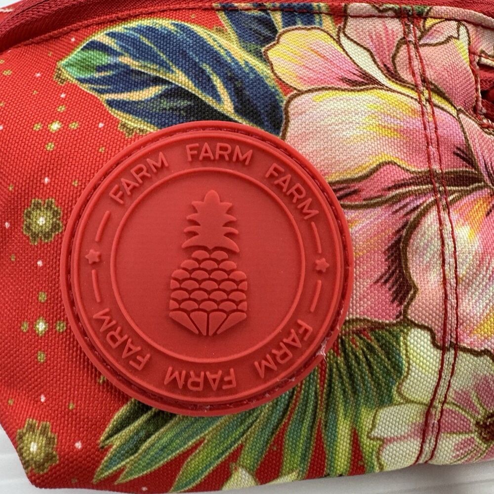 FARM Rio Pochete Fanny Pack Red Floral Waist Belt Bag Colorido Pelo Sol Rare - Picture 3 of 16